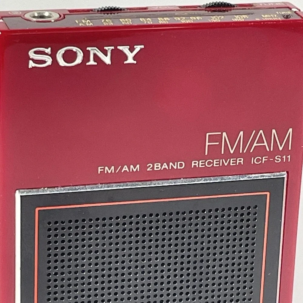 Vintage Sony ICF-S11 ICF-S11W AM/FM Red Pocket Radio JAPAN CIB Box Papers Case